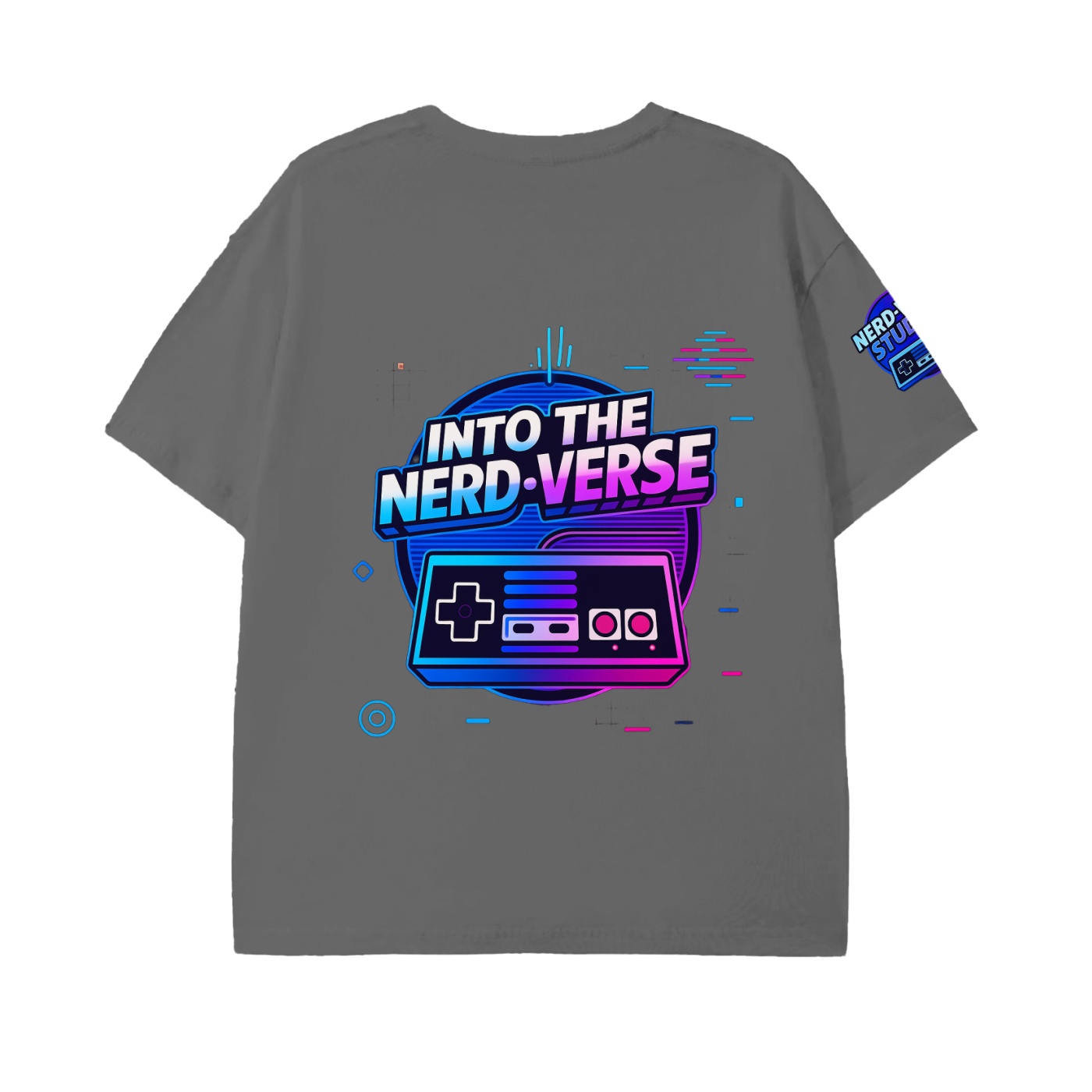 https://ajmall-vc-public-bucket.oss-us-west-1.aliyuncs.com/hugepod/material/custom_printing/0b613873f3e04b41ad3c5b333702983f.png into the nerd verse: "all things nerd" t shirt