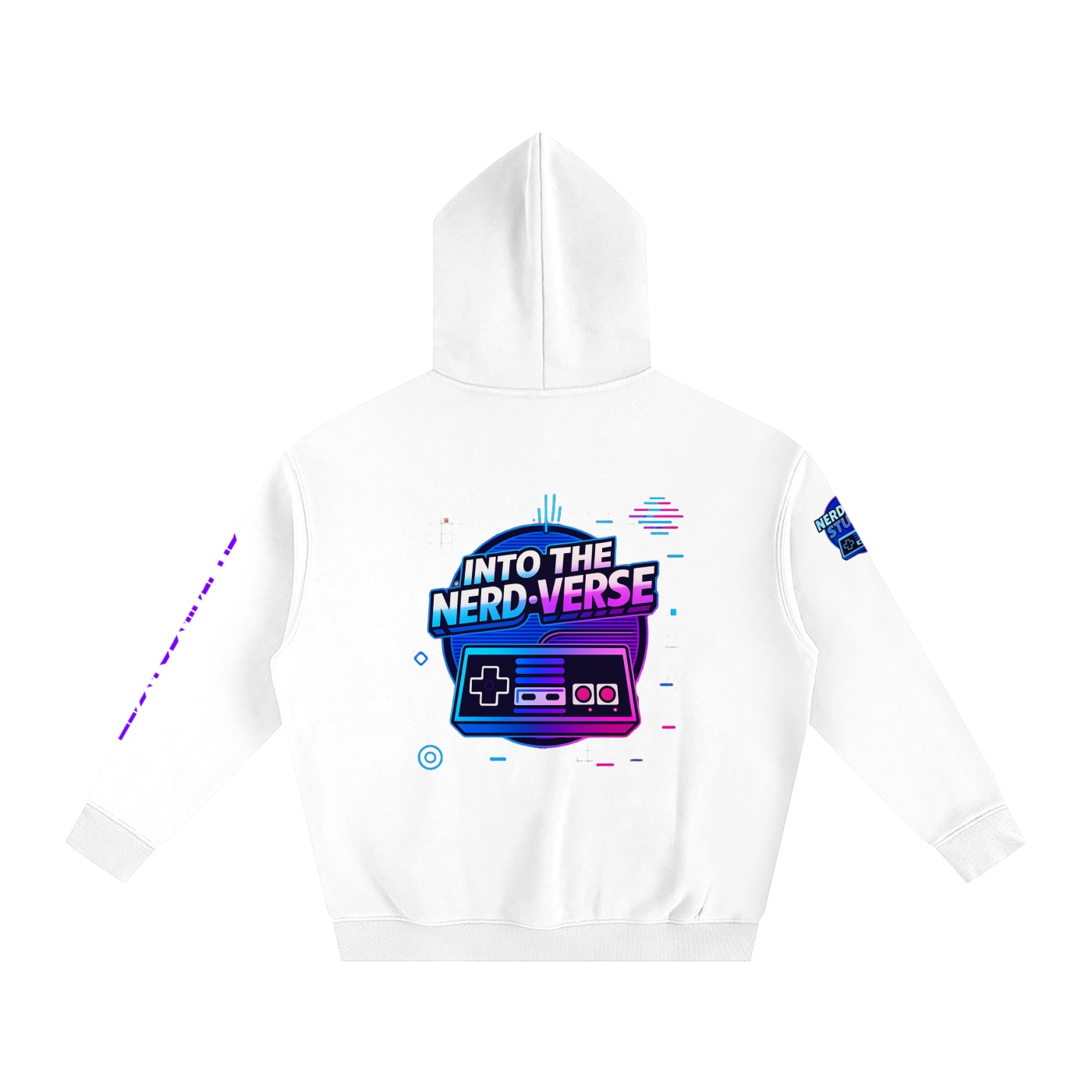 https://ajmall-vc-public-bucket.oss-us-west-1.aliyuncs.com/hugepod/material/custom_printing/0bb602073e3440aea1b2b93c30fea4b2.png into the nerd verse: "all things nerd" hoodie